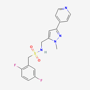molecular formula C17H16F2N4O2S B2731349 1-(2,5-Difluorophenyl)-N-[(2-methyl-5-pyridin-4-ylpyrazol-3-yl)methyl]methanesulfonamide CAS No. 2310122-02-0