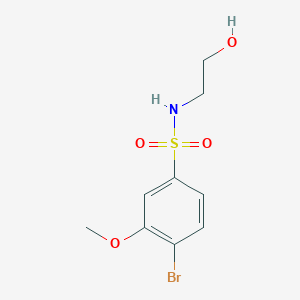 molecular formula C9H12BrNO4S B273135 4-bromo-N-(2-hydroxyethyl)-3-methoxybenzenesulfonamide 
