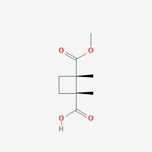 molecular formula C9H14O4 B2731355 (1R,2S)-2-Methoxycarbonyl-1,2-dimethylcyclobutane-1-carboxylic acid CAS No. 2490314-49-1