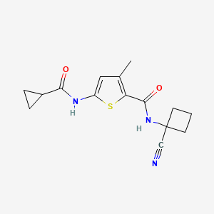 N-(1-Cyanocyclobutyl)-5-(cyclopropanecarbonylamino)-3-methylthiophene-2-carboxamide