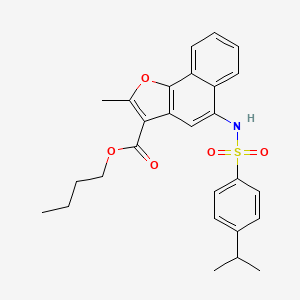 molecular formula C27H29NO5S B2731361 Butyl 5-{[(4-isopropylphenyl)sulfonyl]amino}-2-methylnaphtho[1,2-b]furan-3-carboxylate CAS No. 518321-69-2