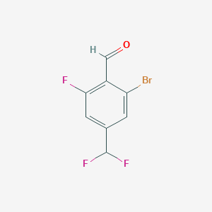 molecular formula C8H4BrF3O B2731363 2-Bromo-4-(difluoromethyl)-6-fluorobenzaldehyde CAS No. 2091844-11-8