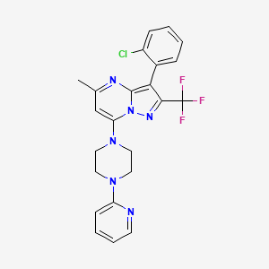 B2731372 3-(2-Chlorophenyl)-5-methyl-7-(4-pyridin-2-ylpiperazin-1-yl)-2-(trifluoromethyl)pyrazolo[1,5-a]pyrimidine CAS No. 932988-26-6