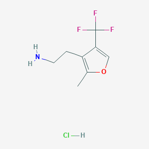 molecular formula C8H11ClF3NO B2731374 2-[2-Methyl-4-(trifluoromethyl)furan-3-yl]ethanamine;hydrochloride CAS No. 2287330-94-1