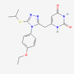 6-[[4-(4-ethoxyphenyl)-5-propan-2-ylsulfanyl-1,2,4-triazol-3-yl]methyl]-1H-pyrimidine-2,4-dione
