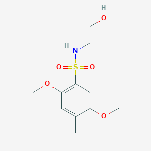 molecular formula C11H17NO5S B273138 N-(2-hydroxyethyl)-2,5-dimethoxy-4-methylbenzenesulfonamide 
