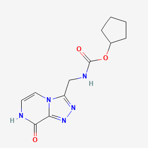 molecular formula C12H15N5O3 B2731381 环戊基((8-羟基-[1,2,4]三唑并[4,3-a]嘧啶-3-基)甲基)氨基甲酸酯 CAS No. 2034325-44-3