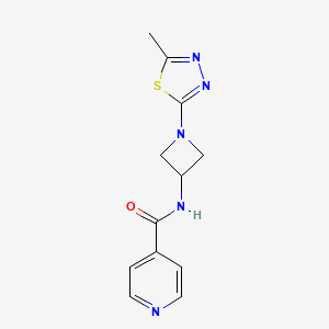 molecular formula C12H13N5OS B2731390 N-[1-(5-Methyl-1,3,4-thiadiazol-2-yl)azetidin-3-yl]pyridine-4-carboxamide CAS No. 2415523-44-1