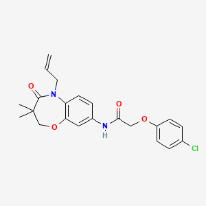 molecular formula C22H23ClN2O4 B2731392 N-(5-allyl-3,3-dimethyl-4-oxo-2,3,4,5-tetrahydrobenzo[b][1,4]oxazepin-8-yl)-2-(4-chlorophenoxy)acetamide CAS No. 921869-06-9