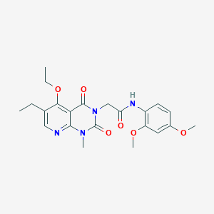 molecular formula C22H26N4O6 B2731404 N-(2,4-二甲氧基苯基)-2-(5-乙氧基-6-乙基-1-甲基-2,4-二氧代-1,2-二氢吡啶[2,3-d]嘧啶-3(4H)-基)乙酰胺 CAS No. 1005298-04-3