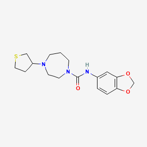 molecular formula C17H23N3O3S B2731405 N-(benzo[d][1,3]dioxol-5-yl)-4-(tetrahydrothiophen-3-yl)-1,4-diazepane-1-carboxamide CAS No. 2319637-67-5