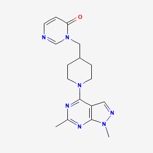 molecular formula C17H21N7O B2731459 3-[(1-{1,6-dimethyl-1H-pyrazolo[3,4-d]pyrimidin-4-yl}piperidin-4-yl)methyl]-3,4-dihydropyrimidin-4-one CAS No. 2175978-77-3
