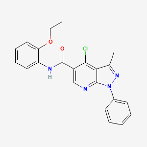 molecular formula C22H19ClN4O2 B2731519 4-氯-N-(2-乙氧基苯基)-3-甲基-1-苯基-1H-吡唑并[3,4-b]吡啶-5-甲酰胺 CAS No. 899952-85-3