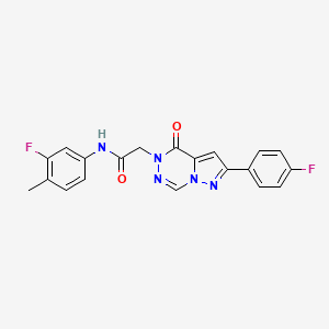 molecular formula C20H15F2N5O2 B2731520 N-(3-氟-4-甲基苯基)-2-[2-(4-氟苯基)-4-氧代吡唑并[1,5-d][1,2,4]三嗪-5(4H)-基]乙酰胺 CAS No. 1020968-92-6