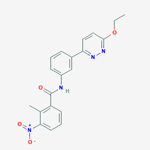 molecular formula C20H18N4O4 B2731522 N-[3-(6-乙氧吡啶-3-基)苯基]-2-甲基-3-硝基苯甲酰胺 CAS No. 899986-59-5