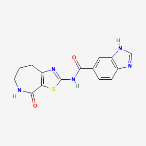molecular formula C15H13N5O2S B2731523 N-(4-氧代-5,6,7,8-四氢-4H-噻唑并[5,4-c]氮杂癸-2-基)-1H-苯并[d]咪唑-5-甲酰胺 CAS No. 1797698-35-1