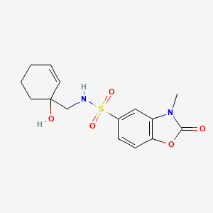 molecular formula C15H18N2O5S B2731526 N-[(1-羟基环己-2-烯-1-基)甲基]-3-甲基-2-氧代-2,3-二氢-1,3-苯并噁唑-5-磺酰胺 CAS No. 2097930-56-6