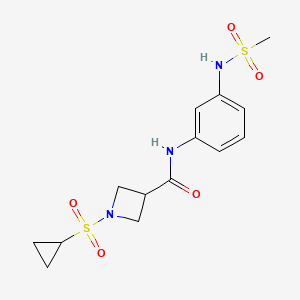 molecular formula C14H19N3O5S2 B2731527 1-(cyclopropylsulfonyl)-N-(3-(methylsulfonamido)phenyl)azetidine-3-carboxamide CAS No. 1428363-32-9