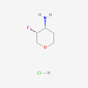 molecular formula C5H11ClFNO B2731546 (3R,4R)-rel-3-Fluorotetrahydro-2H-pyran-4-amine hydrochloride CAS No. 1630906-37-4