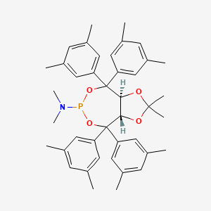 molecular formula C41H50NO4P B2731555 (1S,7S)-4-Dimethylamino-9,9-dimethyl-2,2,6,6-tetrakis(3,5-dimethylphenyl)-3,5,8,10-tetraoxa-4-phosphabicyclo[5.3.0]decane CAS No. 840504-21-4