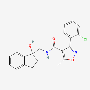 3-(2-chlorophenyl)-N-((1-hydroxy-2,3-dihydro-1H-inden-1-yl)methyl)-5-methylisoxazole-4-carboxamide