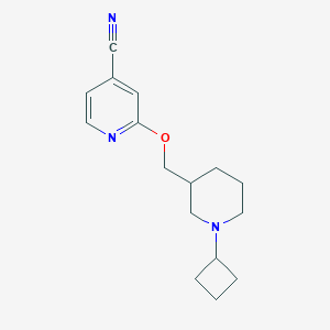 molecular formula C16H21N3O B2731560 2-[(1-Cyclobutylpiperidin-3-yl)methoxy]pyridine-4-carbonitrile CAS No. 2380067-79-6