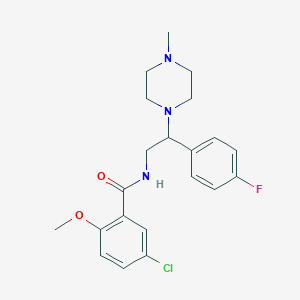 molecular formula C21H25ClFN3O2 B2731562 5-chloro-N-(2-(4-fluorophenyl)-2-(4-methylpiperazin-1-yl)ethyl)-2-methoxybenzamide CAS No. 903342-34-7