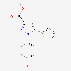 B2731573 1-(4-fluorophenyl)-5-(thiophen-2-yl)-1H-pyrazole-3-carboxylic acid CAS No. 956704-21-5