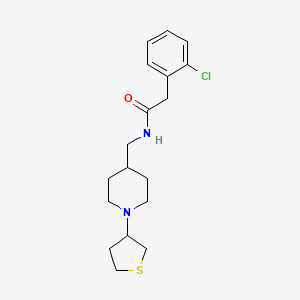 B2731574 2-(2-chlorophenyl)-N-((1-(tetrahydrothiophen-3-yl)piperidin-4-yl)methyl)acetamide CAS No. 2034476-47-4