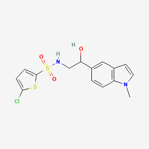molecular formula C15H15ClN2O3S2 B2731577 5-氯-N-(2-羟基-2-(1-甲基-1H-吲哚-5-基)乙基)噻吩-2-磺酰胺 CAS No. 2034595-98-5