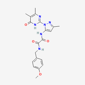 molecular formula C20H22N6O4 B2731578 N1-(1-(4,5-二甲基-6-氧代-1,6-二氢嘧啶-2-基)-3-甲基-1H-吡唑-5-基)-N2-(4-甲氧基苯甲基)草酰胺 CAS No. 1014004-45-5