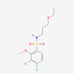 molecular formula C12H17Cl2NO4S B273159 3,4-dichloro-N-(3-ethoxypropyl)-2-methoxybenzenesulfonamide 