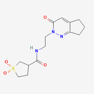 B2731591 N-(2-(3-oxo-3,5,6,7-tetrahydro-2H-cyclopenta[c]pyridazin-2-yl)ethyl)tetrahydrothiophene-3-carboxamide 1,1-dioxide CAS No. 2097899-53-9