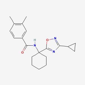 molecular formula C20H25N3O2 B2731593 N-(1-(3-环丙基-1,2,4-噁二唑-5-基)环己基)-3,4-二甲基苯甲酰胺 CAS No. 1396678-91-3