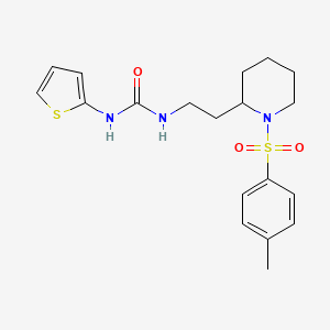 molecular formula C19H25N3O3S2 B2731595 1-(噻吩-2-基)-3-(2-(1-对甲苯磺酰哌啶-2-基)乙基)脲 CAS No. 1208548-41-7