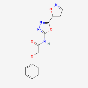 molecular formula C13H10N4O4 B2731596 N-(5-(异噁唑-5-基)-1,3,4-噁二唑-2-基)-2-苯氧基乙酰胺 CAS No. 946362-63-6