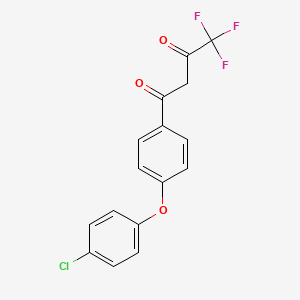 molecular formula C16H10ClF3O3 B2731613 1-(4-(4-Chlorophenoxy)phenyl)-4,4,4-trifluorobutane-1,3-dione CAS No. 1806473-78-8