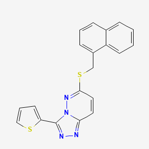 molecular formula C20H14N4S2 B2731621 6-{[(naphthalen-1-yl)methyl]sulfanyl}-3-(thiophen-2-yl)-[1,2,4]triazolo[4,3-b]pyridazine CAS No. 868966-98-7