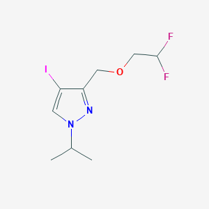 molecular formula C9H13F2IN2O B2731623 3-[(2,2-difluoroethoxy)methyl]-4-iodo-1-isopropyl-1H-pyrazole CAS No. 1856073-48-7