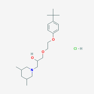 molecular formula C22H38ClNO3 B2731626 1-(2-(4-(Tert-butyl)phenoxy)ethoxy)-3-(3,5-dimethylpiperidin-1-yl)propan-2-ol hydrochloride CAS No. 1331209-41-6