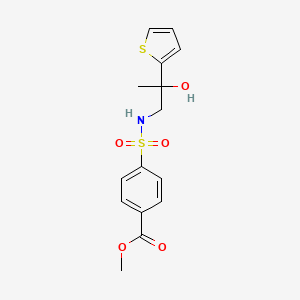 molecular formula C15H17NO5S2 B2731627 methyl 4-(N-(2-hydroxy-2-(thiophen-2-yl)propyl)sulfamoyl)benzoate CAS No. 1396848-55-7