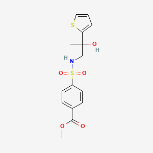 molecular formula C15H17NO5S2 B2731627 methyl 4-{[2-hydroxy-2-(thiophen-2-yl)propyl]sulfamoyl}benzoate CAS No. 1396848-55-7