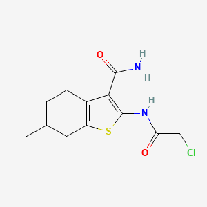 molecular formula C12H15ClN2O2S B2731633 2-[(氯乙酰)氨基]-6-甲基-4,5,6,7-四氢-1-苯并噻吩-3-羧酰胺 CAS No. 436090-09-4