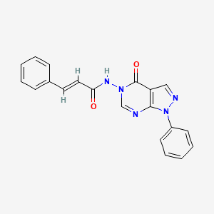 molecular formula C20H15N5O2 B2731634 N-(4-oxo-1-phenyl-1H-pyrazolo[3,4-d]pyrimidin-5(4H)-yl)cinnamamide CAS No. 899996-50-0