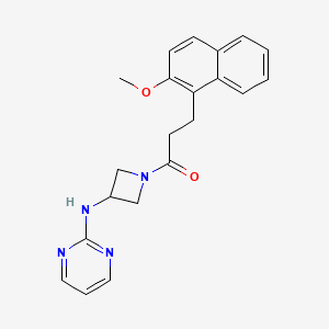 molecular formula C21H22N4O2 B2731639 3-(2-Methoxynaphthalen-1-yl)-1-(3-(pyrimidin-2-ylamino)azetidin-1-yl)propan-1-one CAS No. 2034222-80-3