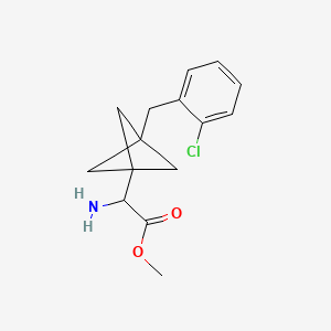 molecular formula C15H18ClNO2 B2731641 Methyl 2-amino-2-[3-[(2-chlorophenyl)methyl]-1-bicyclo[1.1.1]pentanyl]acetate CAS No. 2287265-37-4