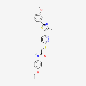 B2731656 N-(4-ethoxyphenyl)-2-((6-(2-(3-methoxyphenyl)-4-methylthiazol-5-yl)pyridazin-3-yl)thio)acetamide CAS No. 923202-55-5