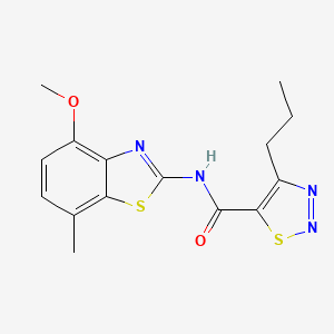 molecular formula C15H16N4O2S2 B2731663 N-(4-甲氧基-7-甲基苯并[d]噻唑-2-基)-4-丙基-1,2,3-噻二唑-5-甲酰胺 CAS No. 1202999-52-7