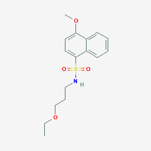 molecular formula C16H21NO4S B273167 N-(3-ethoxypropyl)-4-methoxy-1-naphthalenesulfonamide 