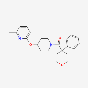 molecular formula C23H28N2O3 B2731671 (4-((6-methylpyridin-2-yl)oxy)piperidin-1-yl)(4-phenyltetrahydro-2H-pyran-4-yl)methanone CAS No. 1796969-52-2
